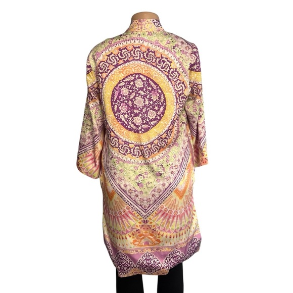 3/$30 🍂 Chico's Pink Lilac Mosaic Medallion Open Front Kimono - Picture 6 of 11